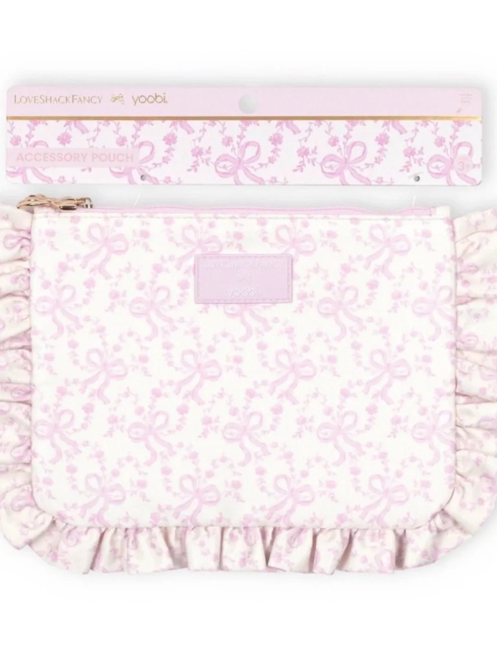 LoveShackFancy x Target - Yoobi Coquette Bow flat ruffled pencil pouch